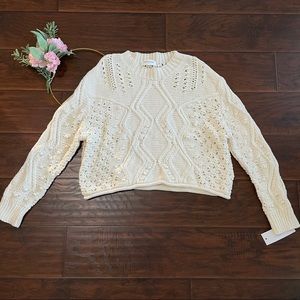 NEW Goodnight Macaroon Cream Pomp Pomp Sweater